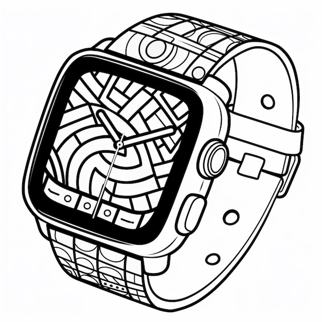 Tranh tô màu đồng hồ đeo tay Apple Watch sành điệu