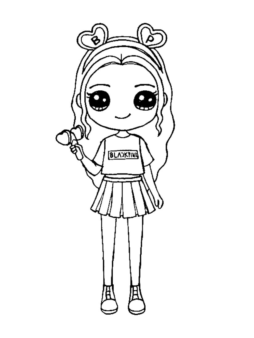 Tranh tô màu Blackpink chibi siêu cute