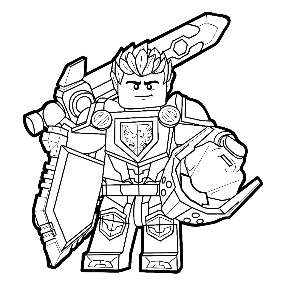 Tranh tô màu Lego Nexo Knights mạnh mẽ sắc nét, dễ tải