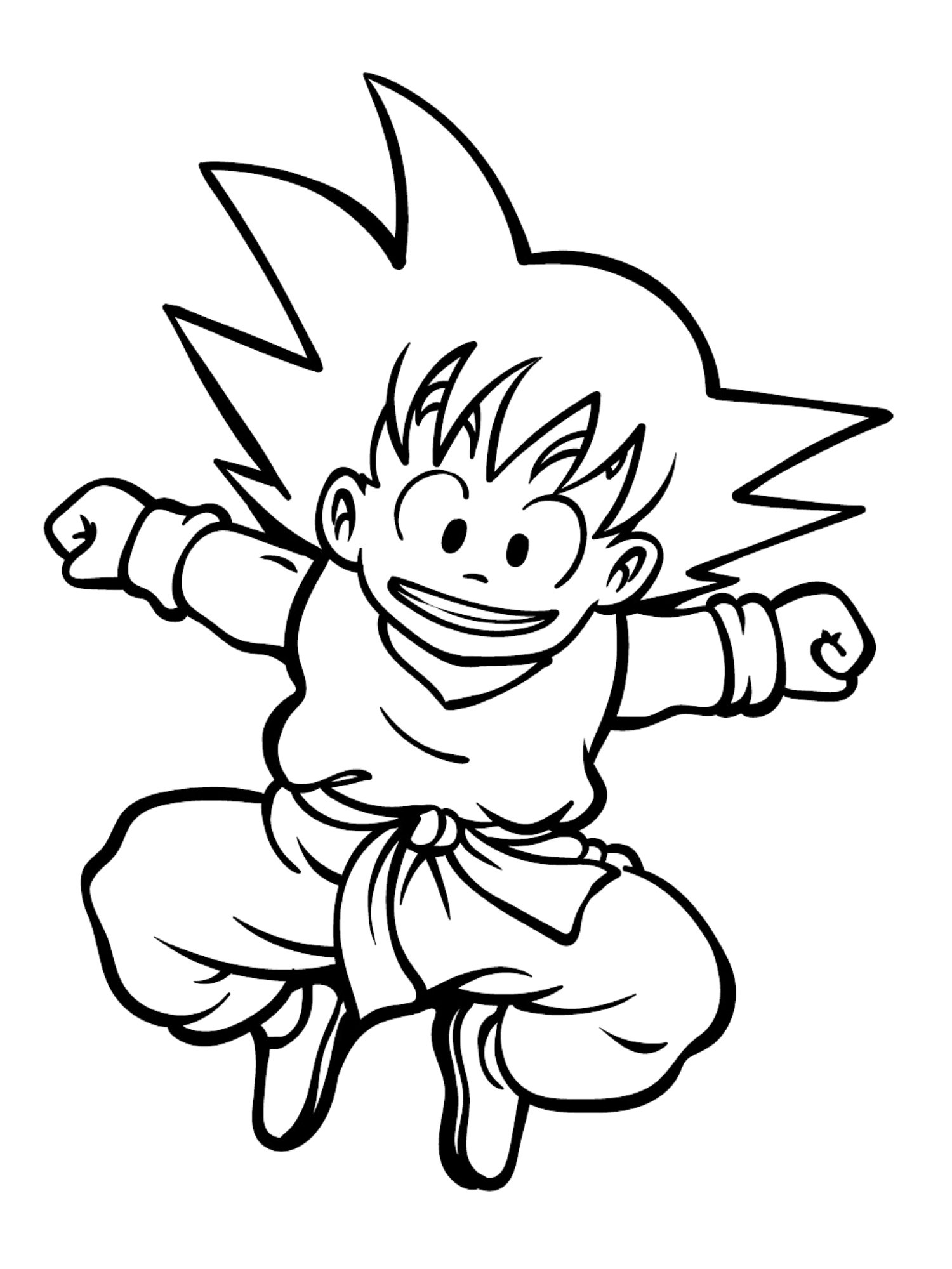 Tranh tô màu Songoku chibi cho bé siêu ngầu