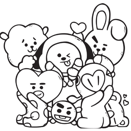 Mẫu tranh tô màu BT21 đáng yêu nhất cho bé dễ tải