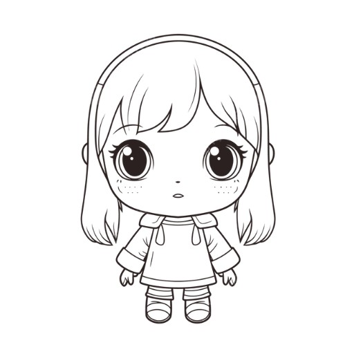 Mẫu tranh tô màu búp bê anime, chibi đẹp nhất