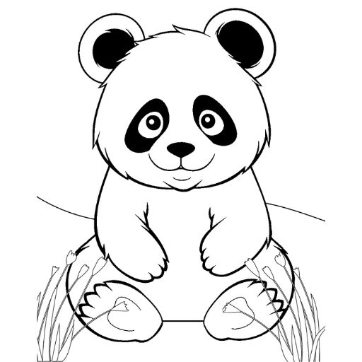 Mẫu tranh tô màu con gấu trúc Panda dễ thương cho bé