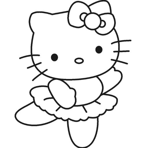 Tranh tô màu công chúa Hello Kitty múa ba lê đáng yêu