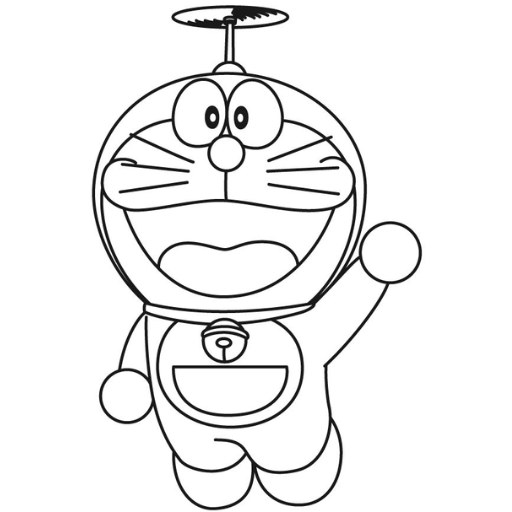 Mẫu tranh tô màu Doraemon đáng yêu dễ tải in nhất