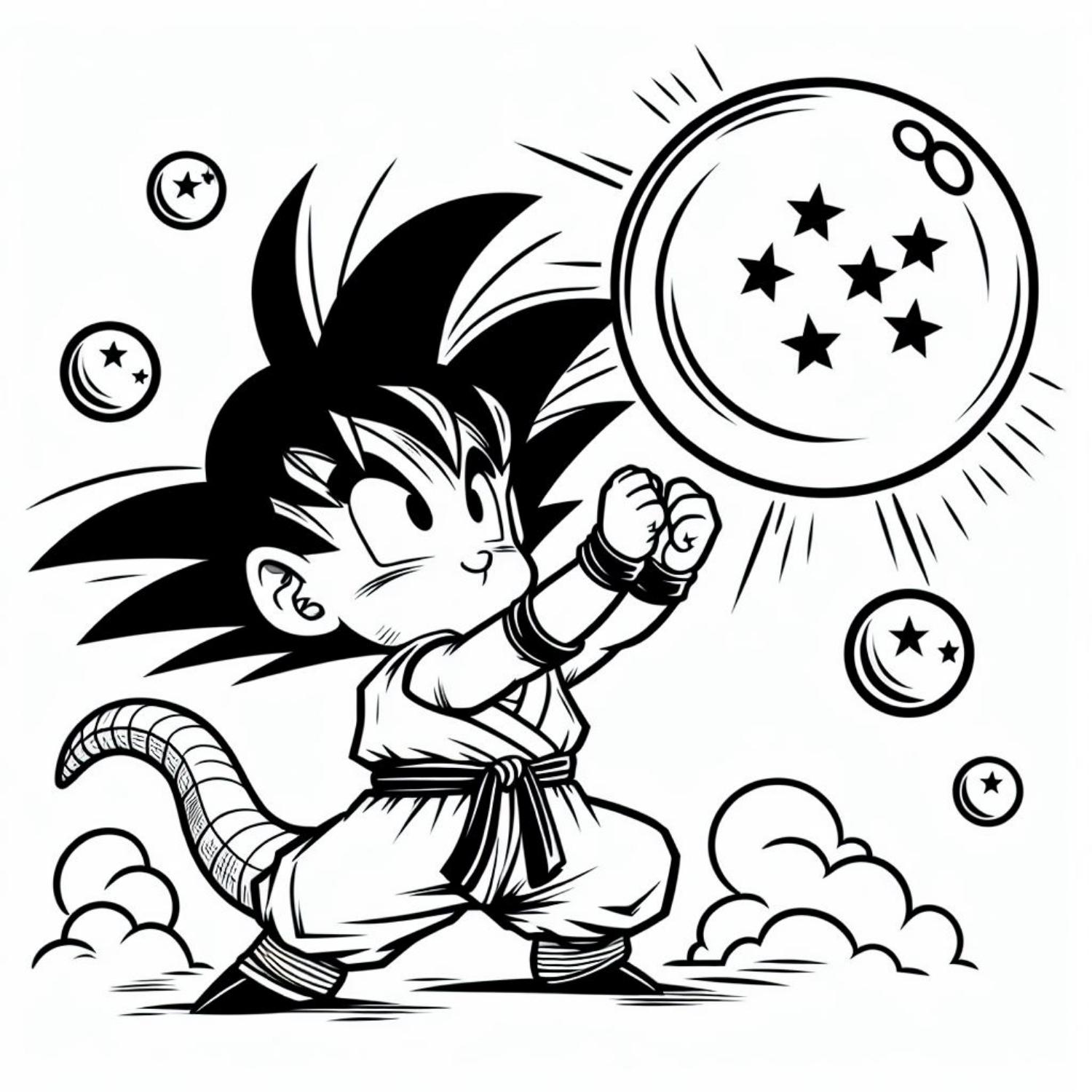 Hình tô màu Dragon Ball - 7 viên ngọc rồng đẹp nhất