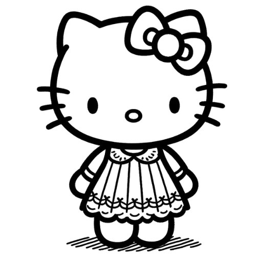 Mẫu tranh tô màu Hello Kitty cute, xinh đẹp cho bé