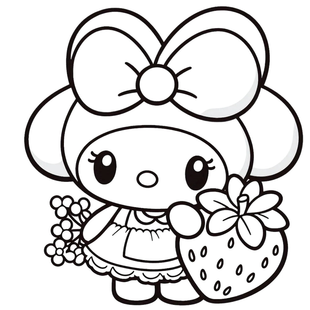 Mẫu tranh tô màu My Melody cute cho bé yêu thích hoạt hình