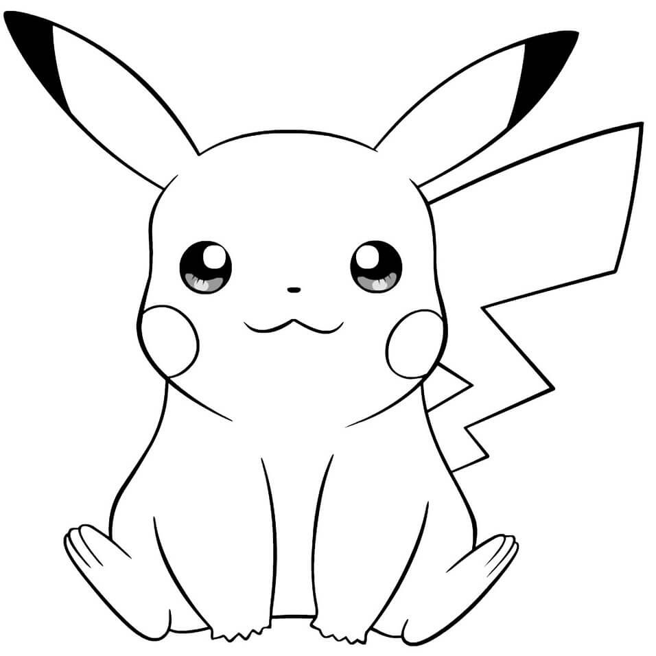 Hình tô màu Pikachu cho bé siêu đơn giản