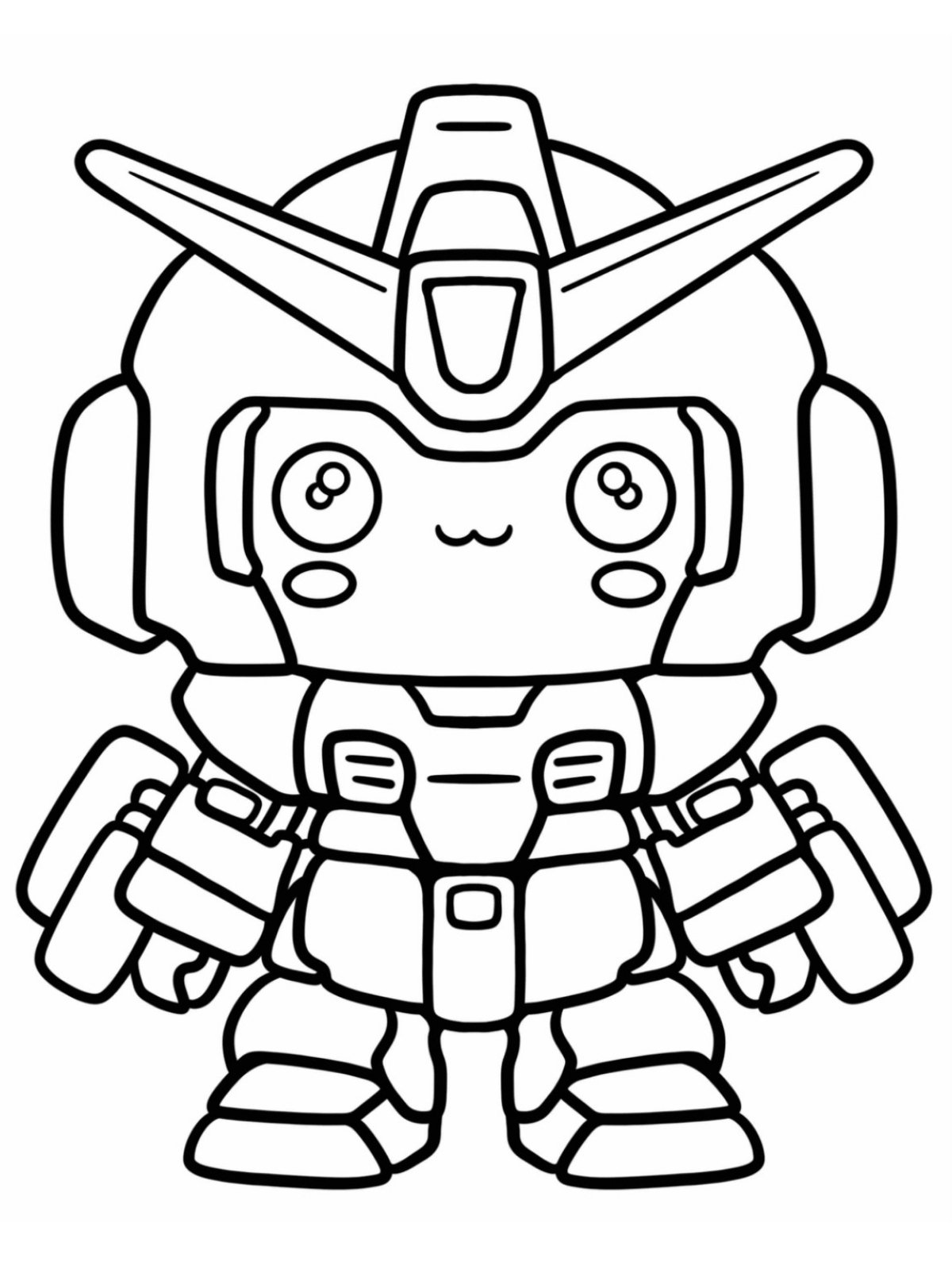 Hình tô màu robot Gundam phiên bản chibi cực đáng yêu