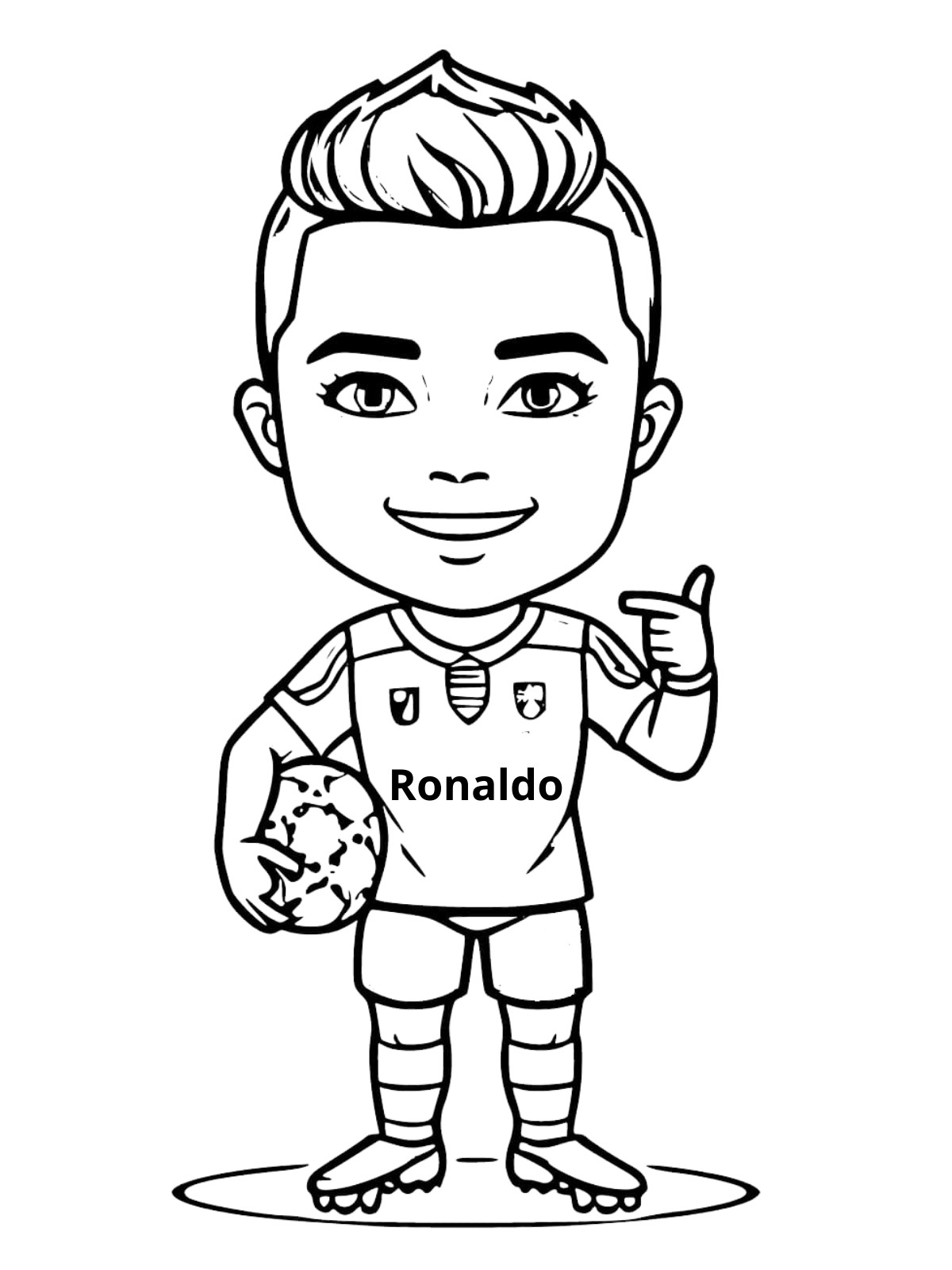 Hình tô màu Ronaldo chibi đẹp cho bé và người lớn